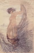 Auguste Rodin Nude with drapery oil painting on canvas